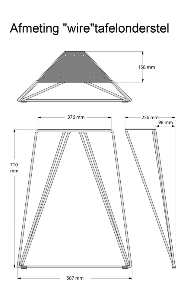 stalen tafelpoot wire