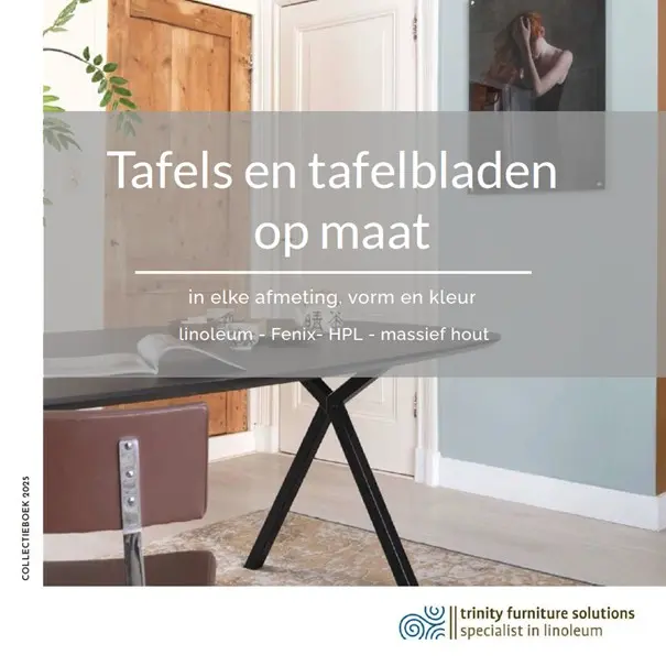 Brochure eettafels en tafelbladen op maat